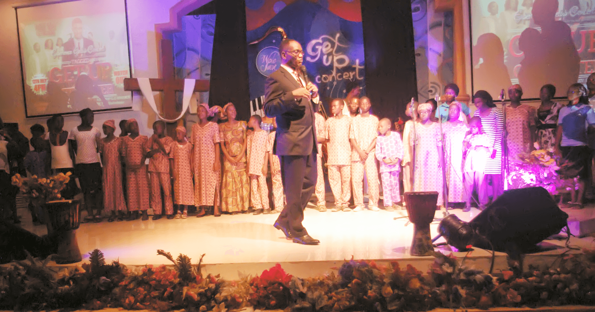 Children on stage at the Getup Charity Concert