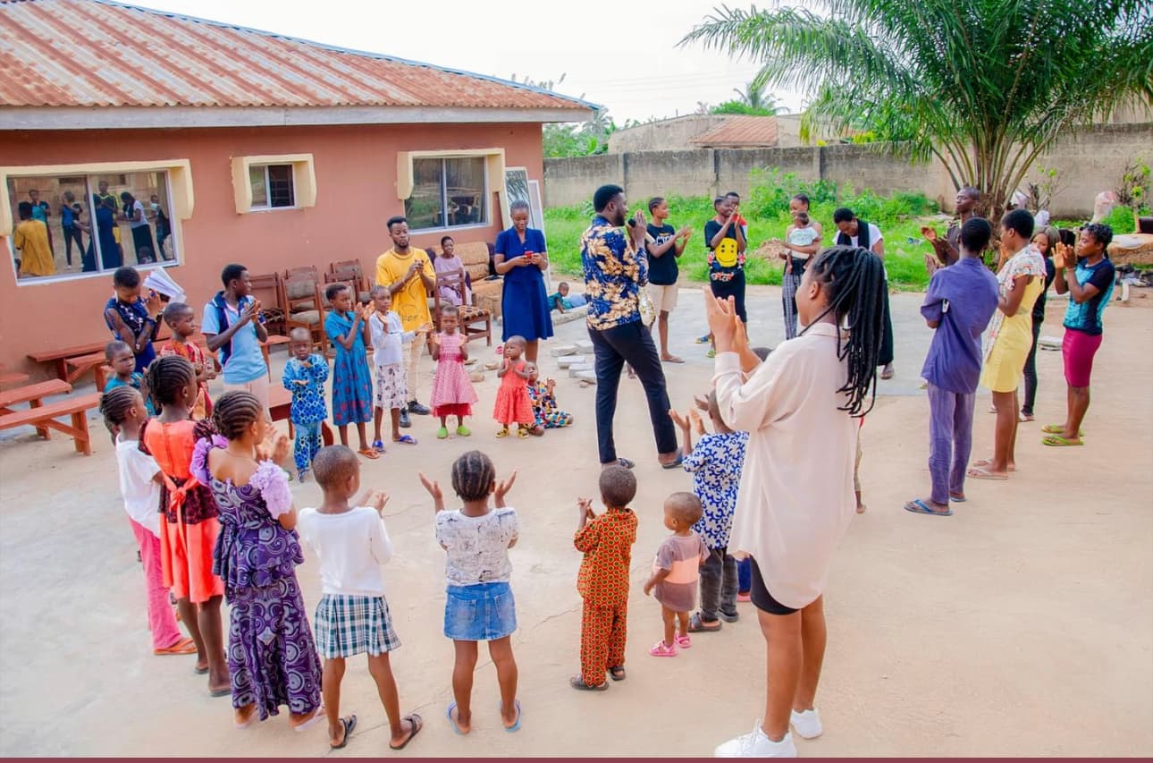 Children in worship at Stephen Orphanage Centre